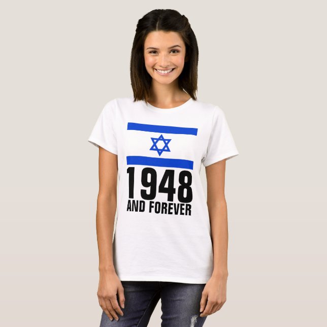 PRO-ISRAEL1948 UND FRÜHER JÜDISCHE T - Shirt (Vorne ganz)