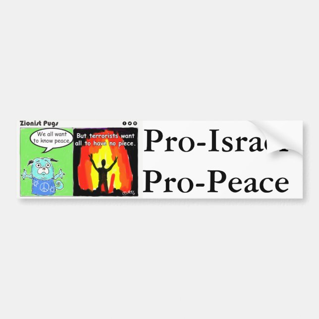 Pro-Israel, Pro-FriedensAutoaufkleber Autoaufkleber (Vorne)