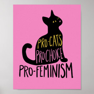Pro-Katzen Pro-Wahl Pro-Feminismus Poster