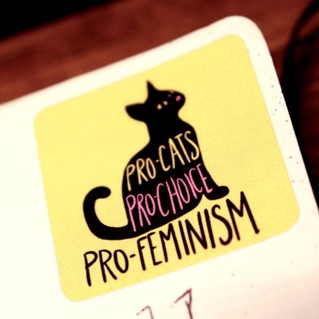 Pro-Katzen Pro-Wahl Pro-Feminismus Quadratischer Aufkleber (Von Creator hochgeladen)