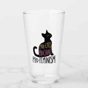 Pro-Katzen pro Wahl Pro-Feminismus schwarze Katze Glas