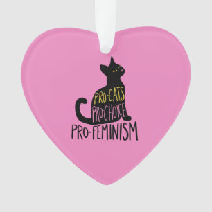Pro-Katzen pro Wahl Pro-Feminismus schwarze Katze Ornament