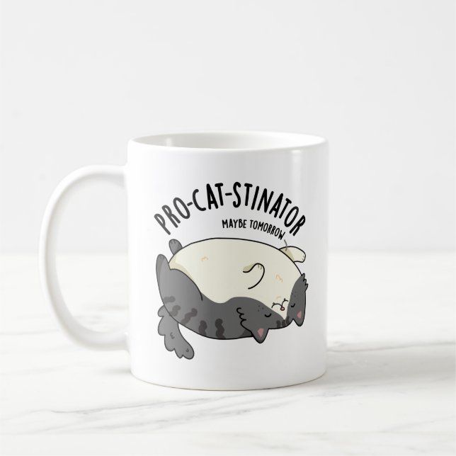 Pro-Katzenstinator Funny Fat Cat Pun Kaffeetasse (Links)