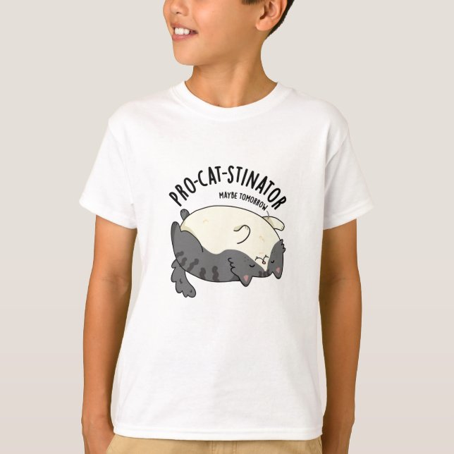Pro-Katzenstinator Funny Fat Cat Pun T-Shirt (Vorderseite)