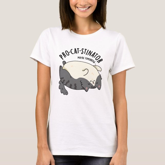 Pro-Katzenstinator Funny Fat Cat Pun T-Shirt (Vorderseite)