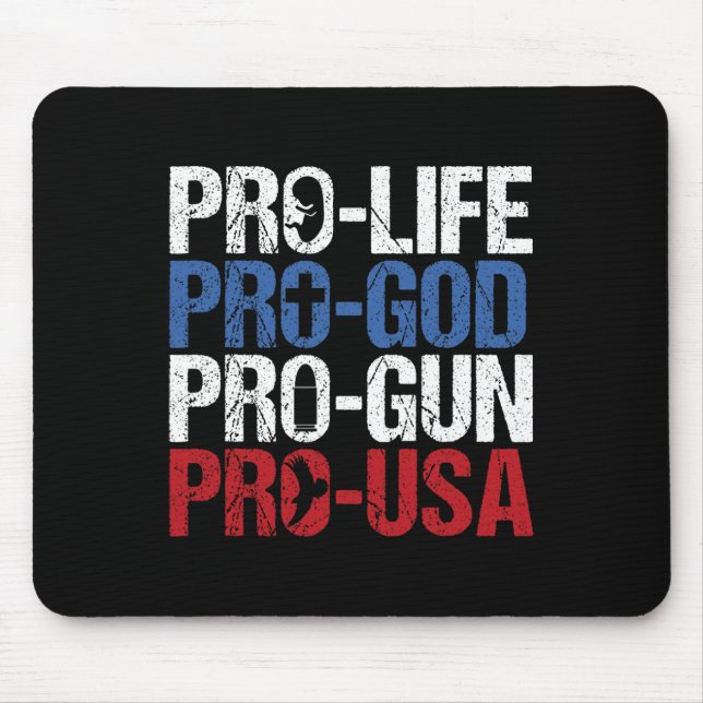 Pro Leben Gott Waffe USA konservativ Republikaner  Mousepad (Vorne)