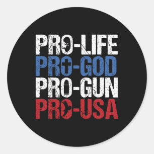 Pro Leben Gott Waffe USA konservativ Republikaner Runder Aufkleber