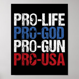 Pro Leben Gott Waffe USA Konservativ Republikanisc Poster