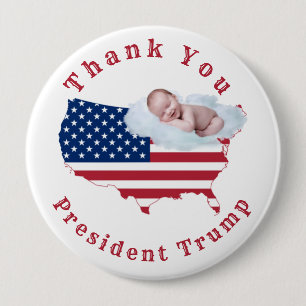 Pro-Life Baby American Flag USA Button