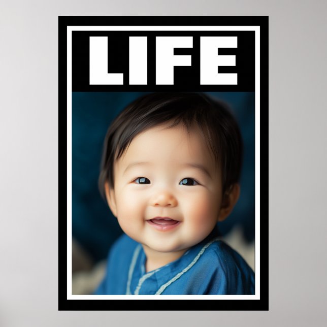 Pro-Life Baby Beautiful Asian Baby Boy lächeln Poster (Vorne)