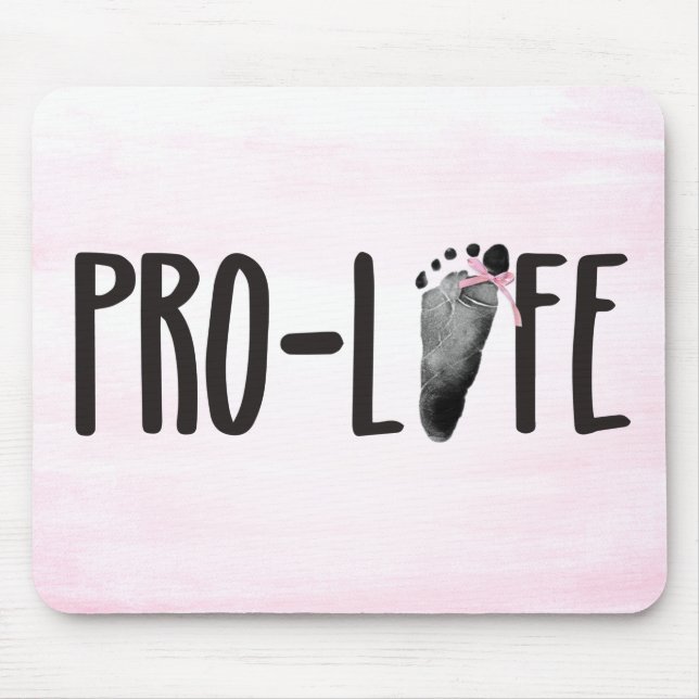 Pro-Life Baby Footprint auf Rosa Mousepad (Vorne)