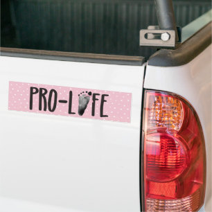 Pro-Life Baby Footprints mit Bow on Dots Autoaufkleber