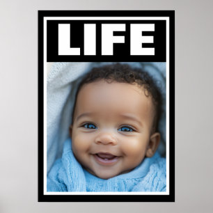 Pro-Life-Baby Schönes Schwarzes Babyjunge Lächelt Poster