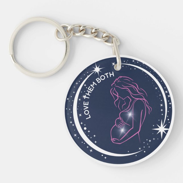 Pro-Life Christlich Symbol Eternal Soul Mama Baby Schlüsselanhänger (Vorderseite)