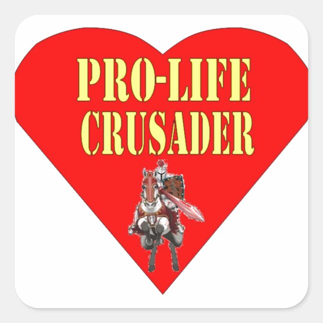 PRO LIFE CRUSADER QUADRATISCHER AUFKLEBER (Vorderseite)