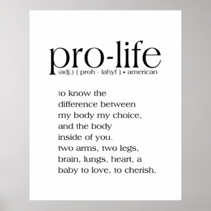 Pro-Life Definition Wall Art Poster
