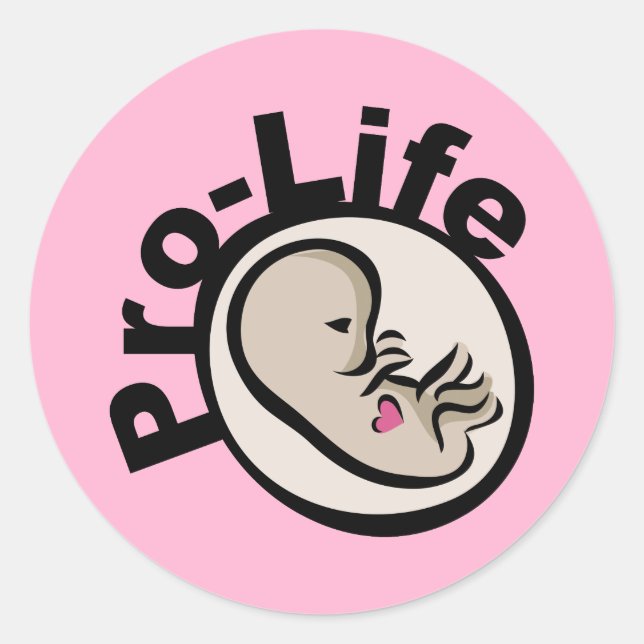 Pro-Life-Fetus-Design Runder Aufkleber (Vorderseite)
