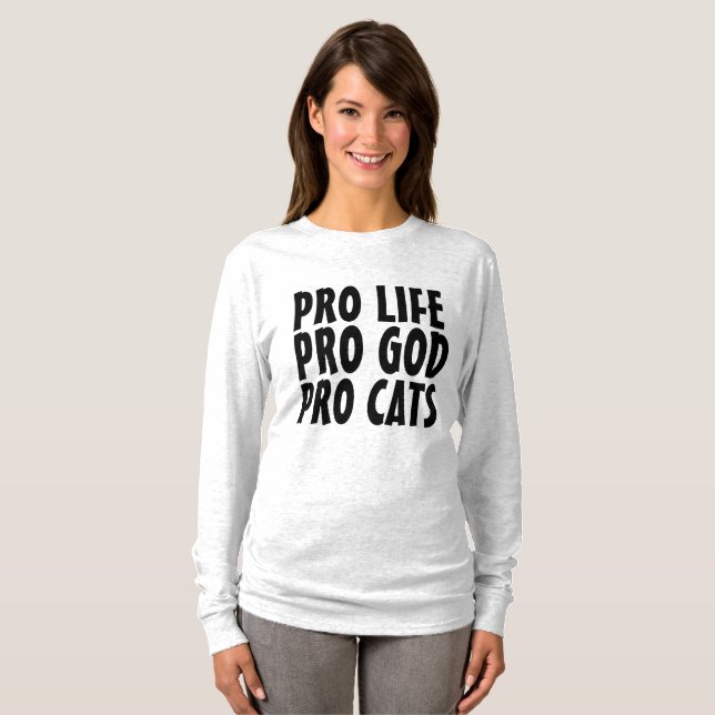 PRO LIFE, GOD & CATS, CAT-T - Shirt (Vorne ganz)