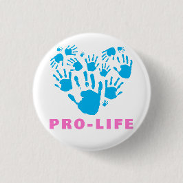 Pro-Life-Handabdruck-Herz – Wert des Lebens bewuss Button