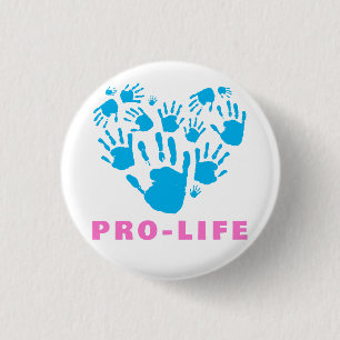 Pro-Life-Handabdruck-Herz – Wert des Lebens bewuss Button