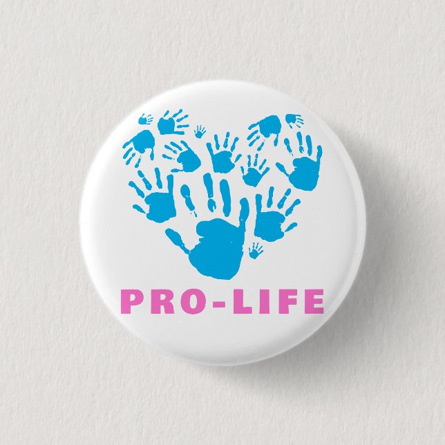 Pro-Life-Handabdruck-Herz – Wert des Lebens bewuss Button (Vorderseite)