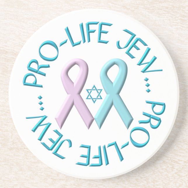 "Pro-Life-Jude" mit Star von David & Ribbons Getränkeuntersetzer (Vorne)