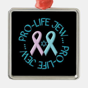 "Pro-Life-Jude" mit Star von David & Ribbons Silbernes Ornament