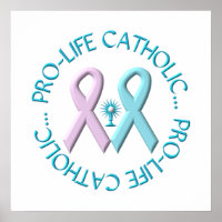 Pro-Life Katholik w/Monstrance & Pink/Blue Ribbons