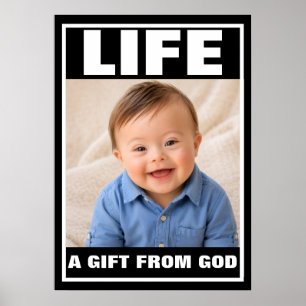 Pro-Life lächelndes Down-Syndrom-Baby-Junge Lebens Poster