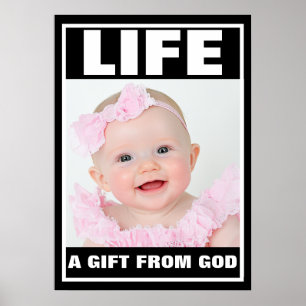 PRO-LIFE-NIEDLICH-SMILING-BABY-MÄDCHEN IN PINK POSTER