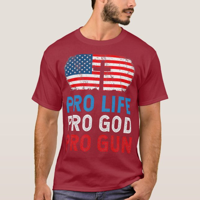 PRO LIFE PRO GOD PRO GUN PRO TRUMP 2020 MAGA T-Shirt (Vorderseite)