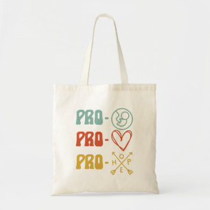 Pro-Life Pro-Liebe Pro-Hoffnung Vintage Tragetasche