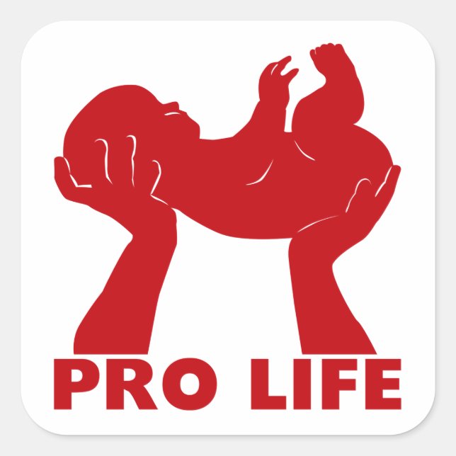 Pro Life Quadratischer Aufkleber (Vorderseite)