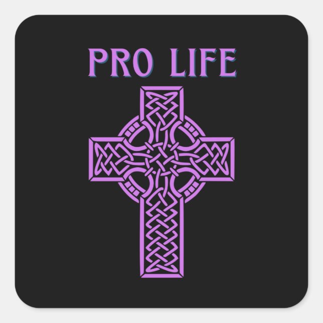 Pro Life römisch-katholisch Quadratischer Aufkleber (Vorderseite)