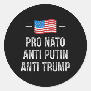 Pro Nato - Anti Putin - Anti Trump - Retro Stil - Runder Aufkleber
