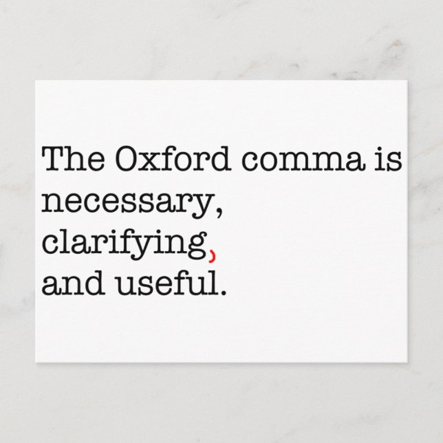 Pro-Oxford Comma Postkarte (Vorderseite)