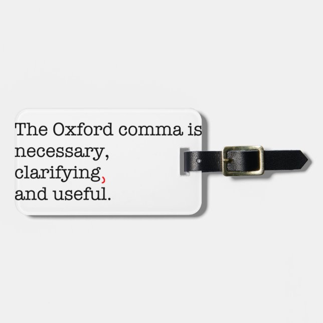Pro-Oxford Komma Gepäckanhänger (Vorderseite horizontal)