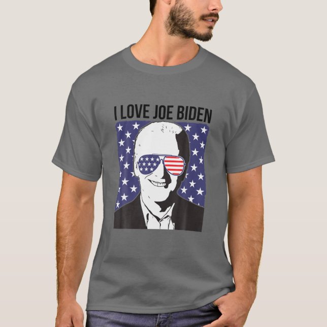 Pro-Präsident Joe Biden Usa FlaggenSonnenbrille I  T-Shirt (Vorderseite)