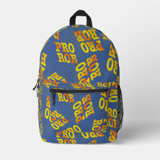 Pro Roe Retro Orange und Gelb auf blau Bedruckter Rucksack