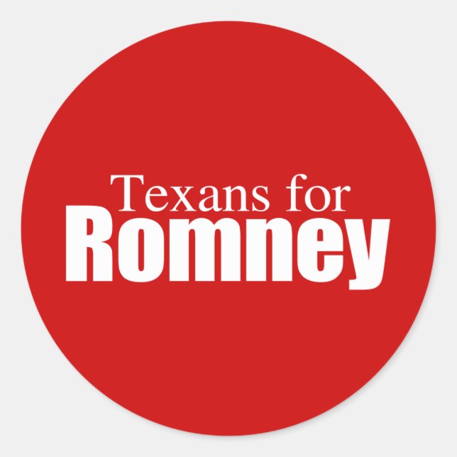 PRO-ROMNEY - TEXANE FÜR ROMNEY — .png Runder Aufkleber (Vorderseite)