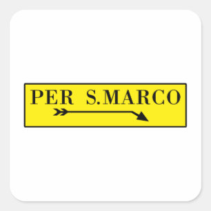 Pro San Marco, Venedig, italienischer Quadratischer Aufkleber