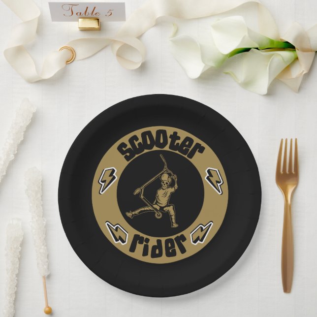 Pro Scooter Free Rider Tricks Pappteller (Hochzeit)