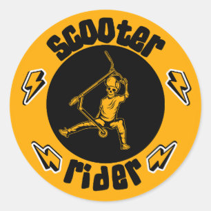 Pro Scooter Free Rider Tricks Runder Aufkleber