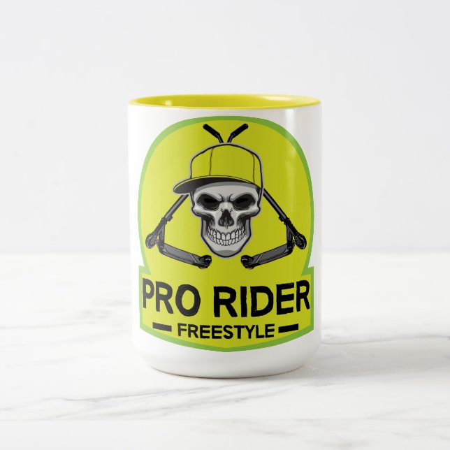 Pro Scooter Free Rider Tricks Zwei-Tone-Kaffee-Tas Zweifarbige Tasse (Mittel)