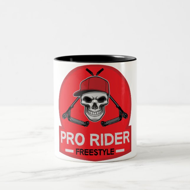 Pro Scooter Free Rider Tricks Zweifarbige Tasse (Mittel)