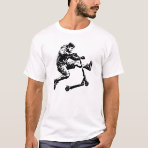 Pro Scooter Freestyle-Trick – Black Ink Schablone T-Shirt