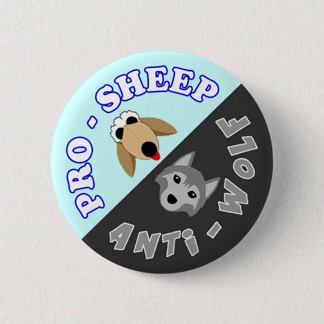 Pro-Sheep/Anti-Wolf - Perfect Strangers Button (Vorderseite)