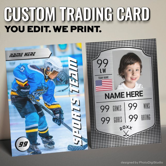 Pro Shield Hockey Trading Card Hockey Player Card Telefonnummerkarte (Custom Hockey Trading Card, Silver Shield Player Card)
