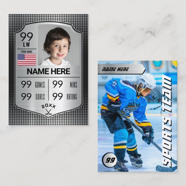 Pro Shield Hockey Trading Card Hockey Player Card Telefonnummerkarte (Vorne/Hinten)