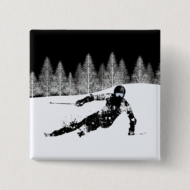Pro Skier, Ski Snowboard Button (Vorderseite)